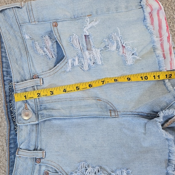 American Eagle Hi-Rise American Flag Festival Shortie Shorts Size 14 - Picture 6 of 7